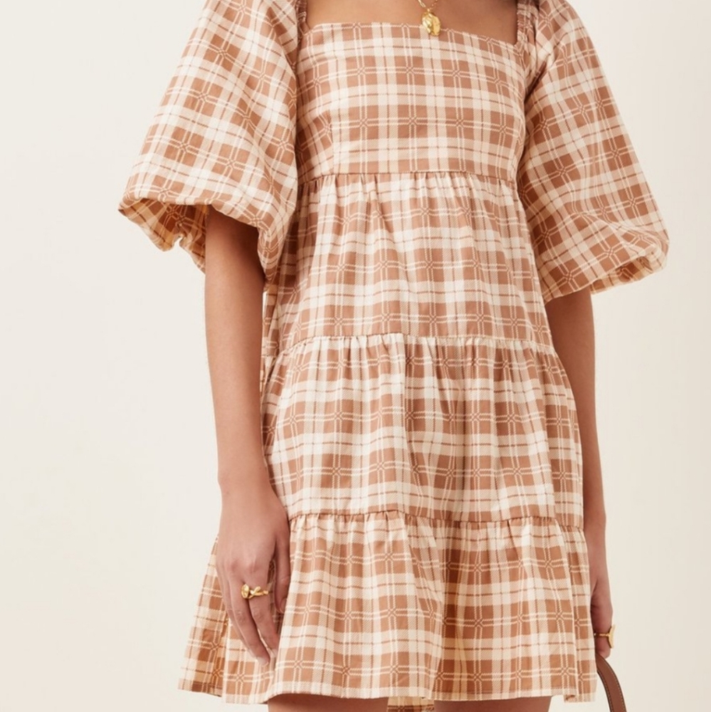 Eryn dress in Lori check print faithfull the brand